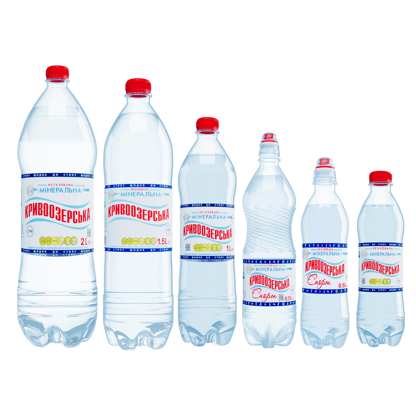 Банер з позиціями негазованої лінійки ТМ Кривоозерська